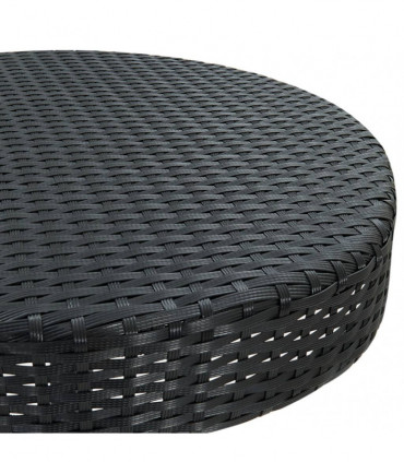 vidaXL Garden Table Black 60.5x106 cm Poly Rattan