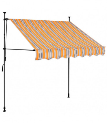 vidaXL Manual Retractable Awning with LED 150 cm Yellow and Blue