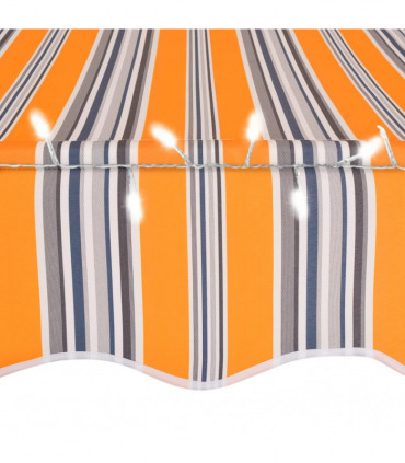 vidaXL Manual Retractable Awning with LED 150 cm Yellow and Blue