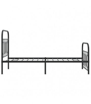 vidaXL Metal Bed Frame with Headboard and Footboard Black 80x200 cm