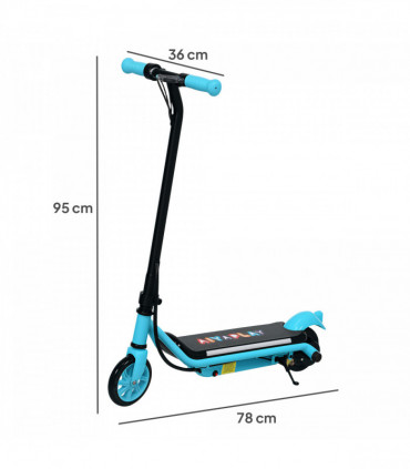 AIYAPLAY Electric Scooter for 6-14 with Dual Brakes & Colourful Light, Blue