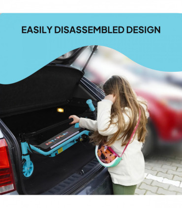 AIYAPLAY Electric Scooter for 6-14 with Dual Brakes & Colourful Light, Blue