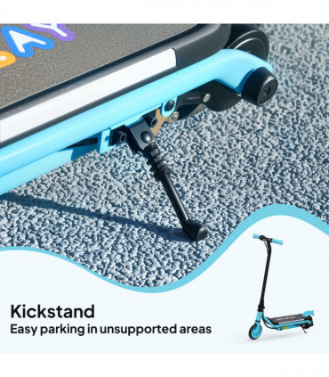 AIYAPLAY Electric Scooter for 6-14 with Dual Brakes & Colourful Light, Blue