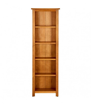 vidaXL 5-Tier Bookcase 45x22x140 cm Solid Oak Wood
