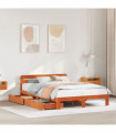 vidaXL Bed Frame without Mattress Wax Brown 150x200 cm King Size Solid Wood Pine