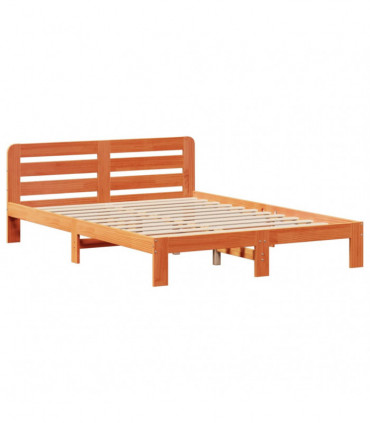 vidaXL Bed Frame without Mattress Wax Brown 150x200 cm King Size Solid Wood Pine