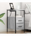 vidaXL Bedside Cabinet Grey sonoma 30 x 48 x 61 cm Engineered wood
