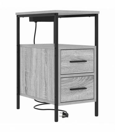 vidaXL Bedside Cabinet Grey sonoma 30 x 48 x 61 cm Engineered wood