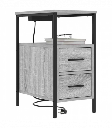 vidaXL Bedside Cabinet Grey sonoma 30 x 48 x 61 cm Engineered wood