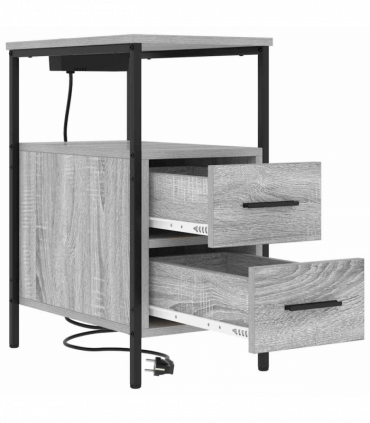 vidaXL Bedside Cabinet Grey sonoma 30 x 48 x 61 cm Engineered wood