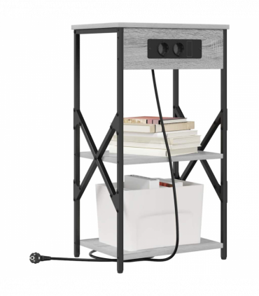 vidaXL Bedside Cabinet Grey sonoma 41 x 31 x 76 cm Engineered wood