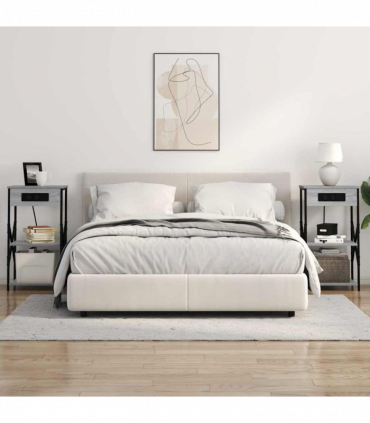 vidaXL Bedside Cabinet Grey sonoma 41 x 31 x 76 cm Engineered wood