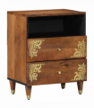 vidaXL Bedside Cabinet Honey brown 50 x 33 x 62 cm Solid mango wood