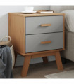 vidaXL Bedside Cabinet OLDEN Grey and Brown Solid Wood Pine