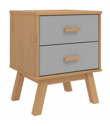 vidaXL Bedside Cabinet OLDEN Grey and Brown Solid Wood Pine