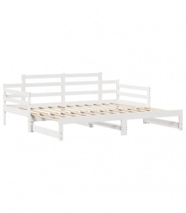 vidaXL Daybed with Trundle and Drawers without Mattress White 90x200 cm