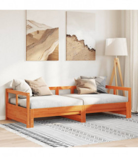 vidaXL Daybed without Mattress Wax Brown 90x190 cm Solid Wood Pine