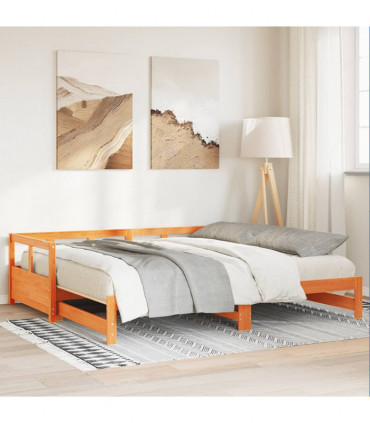 vidaXL Daybed without Mattress Wax Brown 90x190 cm Solid Wood Pine