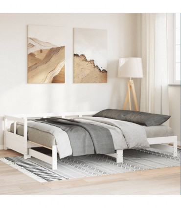 vidaXL Daybed without Mattress White 80x200 cm Solid Wood Pine