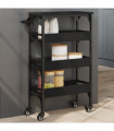 vidaXL Kitchen Trolley Black 53x20x76 cm Engineered Wood