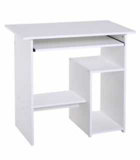 Computer Desk, 73.5H cm-White, Thick particleboard, 80L x 45W, Melamine Surface