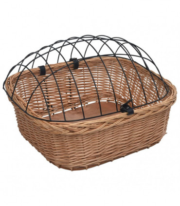 Bike Front Basket with Cover 50x45x35 cm Natural Willow