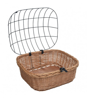 Bike Front Basket with Cover 50x45x35 cm Natural Willow