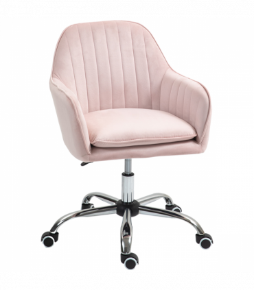 HOMCOM Office Chair, Swivel Desk Chair w/ Adjustable Height, Pink