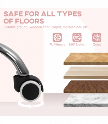 HOMCOM Office Chair, Swivel Desk Chair w/ Adjustable Height, Pink