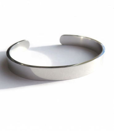 Men's Solid Stainless Steel Silver Bangle