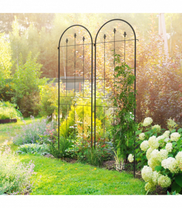 Outsunny Set of 2 Metal Trellis for Climbing Plants, Arrow Design