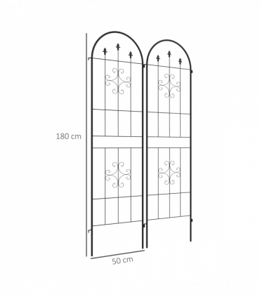 Outsunny Set of 2 Metal Trellis for Climbing Plants, Arrow Design