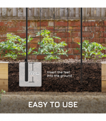 Outsunny Set of 2 Metal Trellis for Climbing Plants, Arrow Design