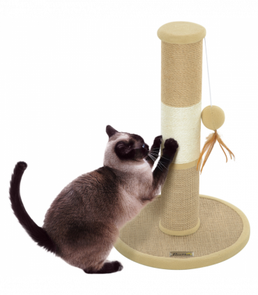 PawHut 47cm Tall Cat Scratching Post for Indoor Cats, with Sisal Rope, Brown
