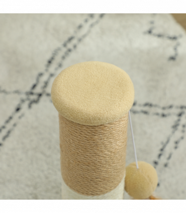 PawHut 47cm Tall Cat Scratching Post for Indoor Cats, with Sisal Rope, Brown