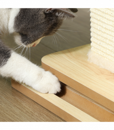 PawHut 67cm Cat Scratching Post 3 in 1 Cat Scratcher w/ Track Ball Toy