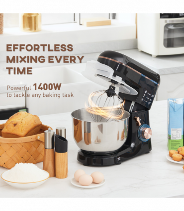 Powerful 1400W Stand Mixer with 5L Bowl & Versatile Speed Settings