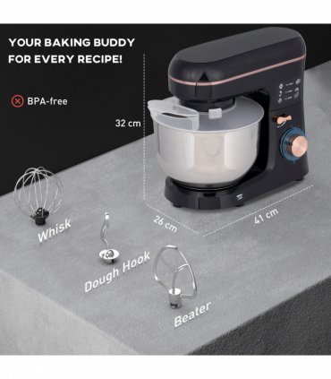 Powerful 1400W Stand Mixer with 5L Bowl & Versatile Speed Settings