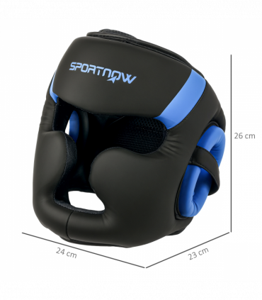 SPORTNOW Boxing Headguard w/ Adjustable Strap for Sparring Kickboxing, Blue