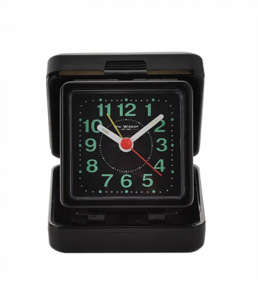 Wm Widdop Quartz Travel Alarm - Black case/dial