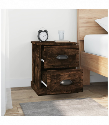 vidaXL Bedside Cabinet Smoked Oak 39x39x47.5 cm Engineered Wood