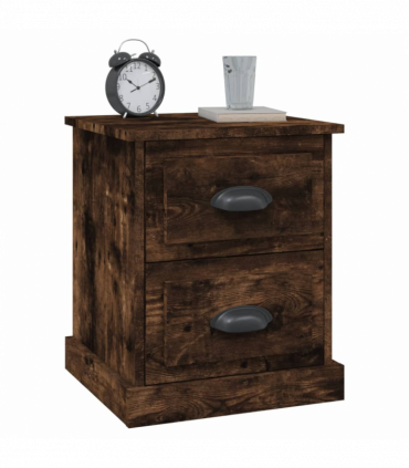 vidaXL Bedside Cabinet Smoked Oak 39x39x47.5 cm Engineered Wood