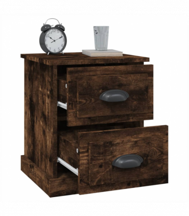 vidaXL Bedside Cabinet Smoked Oak 39x39x47.5 cm Engineered Wood