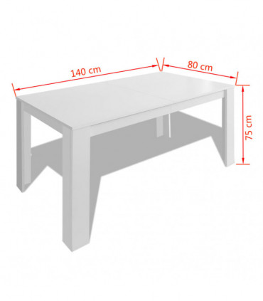 vidaXL Dining Table 140x80x75 cm White