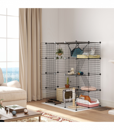 Customisable Cat Playhouse - Four-Tier Design for Up to Three Cats