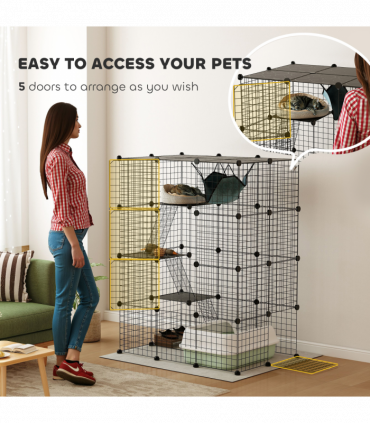 Customisable Cat Playhouse - Four-Tier Design for Up to Three Cats