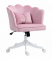 HOMCOM Armless Desk Chair Home Office Chair w/ Wide Seat Tilt Function Pink