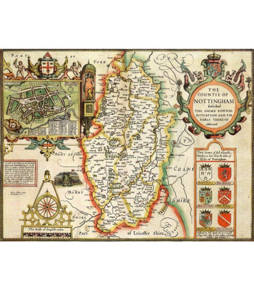 Nottinghamshire Historical Map 1000 Piece Jigsaw Puzzle (1610)