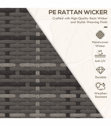 Outsunny 3 PCs Rattan Chaise Lounge Sofa Set w/ Cushion for Patio Yard Porch