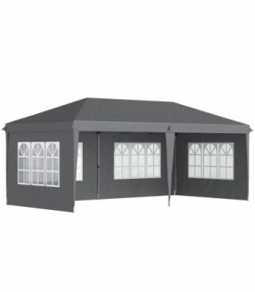 Outsunny 3 x 6m Heavy Duty Gazebo Marquee Party Tent with Storage Bag Grey